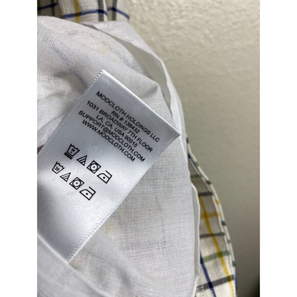 Modcloth Up With The Fun Plaid  Sleeveless Shift Dress‎ Women Large Pinup Retro - Picture 5 of 16